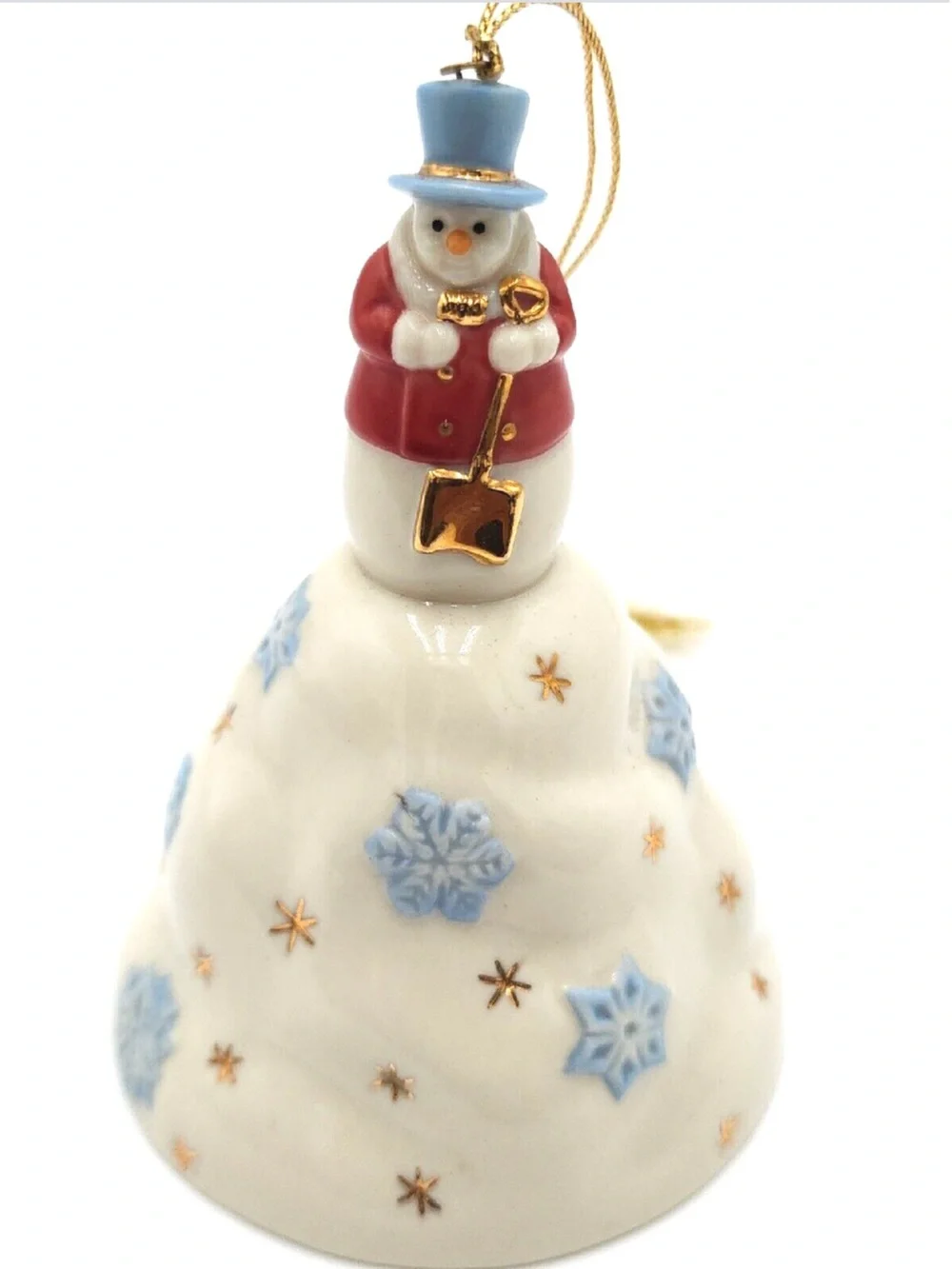 Lenox VTG Snowman on Hill Bell Christmas Ornament 4